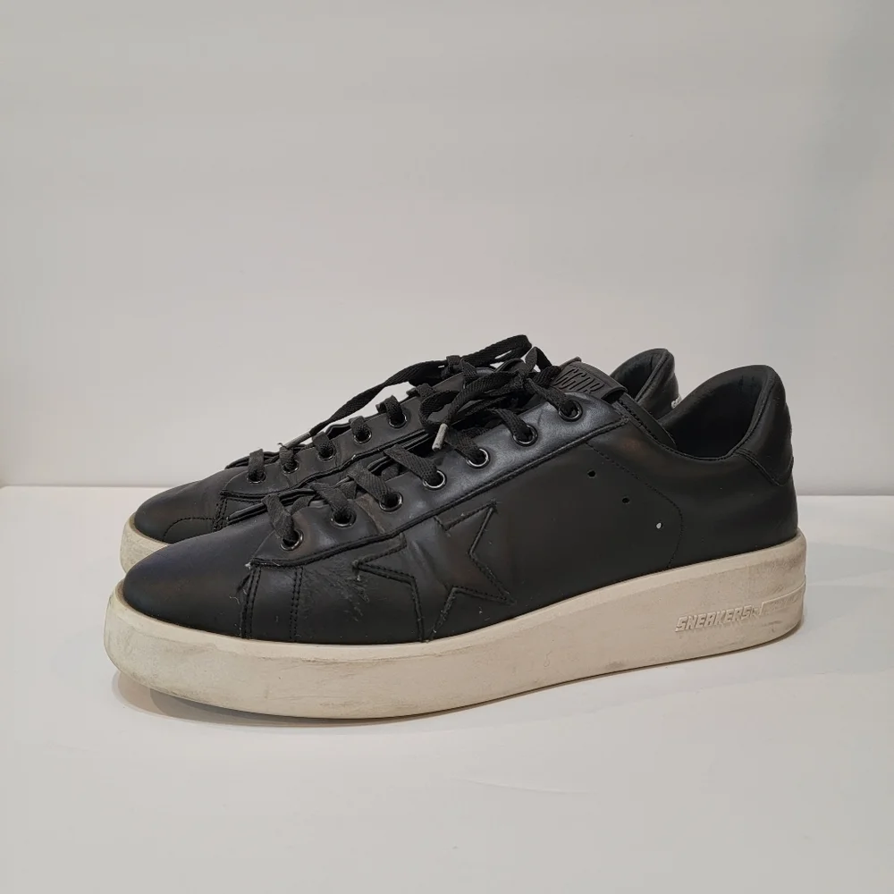Golden Goose Pure Star Black leather size 44 men's black sneaker - Picture 2 of 12
